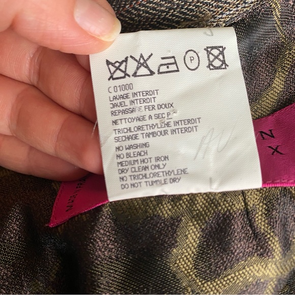 CHRISTIAN LACROIX Brown Wool with Abstract Velvet detail Around Waist Skirt Sz 4 - Picture 14 of 16